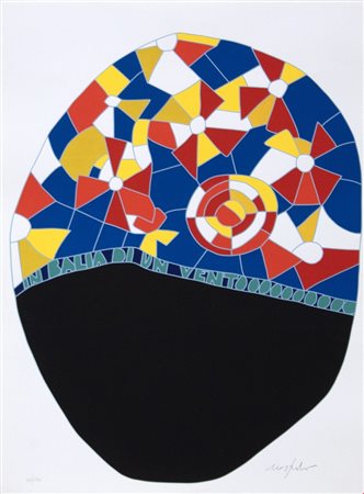 Ugo Nespolo, Senza titolo, anni Duemila, Serigrafia a colori, cm 69x49,...