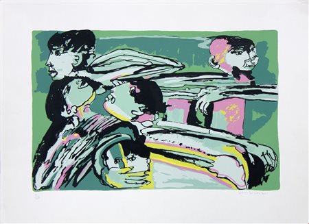 Remo Brindisi, Senza Titolo, anni Ottanta, Serigrafia a colori, cm 50x70,...