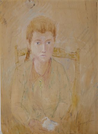 SEMEGHINI PIO (1878 - 1964) - RITRATTO DI BAMBINA (ANNI '50).