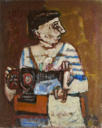 PAJETTA GUIDO PAOLO (1898 - 1987) - FIGURA (LA SARTINA SI DISTRAE).