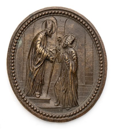  
Due Vescovi sul sagrato di una Chiesa Scuola francese XIX secolo
 