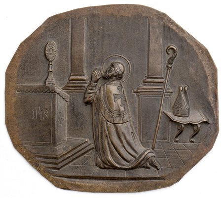  
Vescovo in preghiera Scuola francese XIX secolo
 