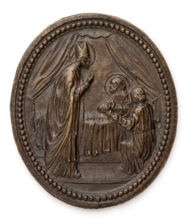  
Vescovo somministra il viatico Scuola francese XIX secolo
 