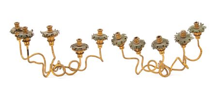  
Coppia di portacandela italiani dorati da muro, Luigi XVI XVIII secolo
 Altezza x larghezza x profondità 52x 85x 60 cm
