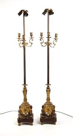  
Coppia di lampade da terra francesi,Napoleone III XIX secolo
 Altezza x larghezza x profondità: 151 x 22x 22 cm