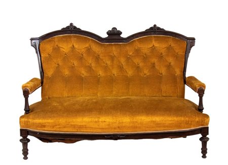  
Gruppo di quattro sedie e divano Luigi Filippo francese XIX secolo
 Altezza x larghezza x profondità: 110 x 157 x 68 cm, seduta 58 cm; 94 x 44 x 41 cm, seduta 45 cm