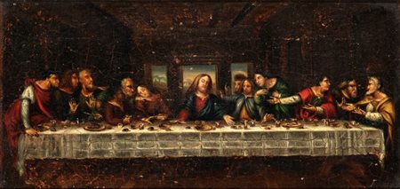 
Ultima cena Scuola italiana, XVIII secolo
Olio su tela  22 x 44 cm