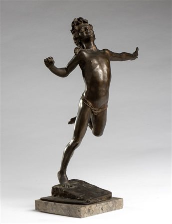 GIUSEPPE RENDA (Polistena, 1859 - NapolI, 1939) 
Scultura in bronzo Italia, XX secolo
 Altezza x larghezza x profondità 36 x 25 x 17 cm