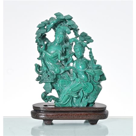 MANIFATTURA ORIENTALE DEL XX SECOLO, Gruppo in malachite