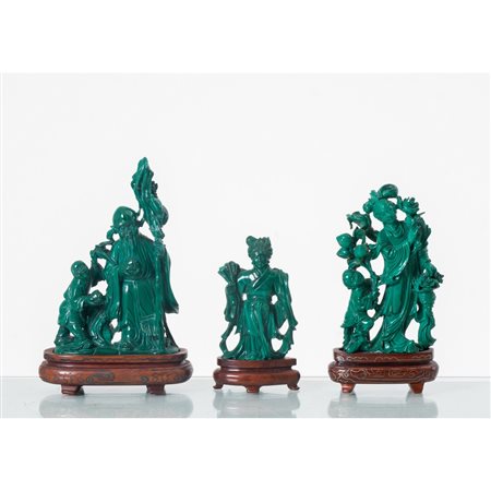 MANIFATTURA ORIENTALE DEL XX SECOLO, Tre piccole sculture