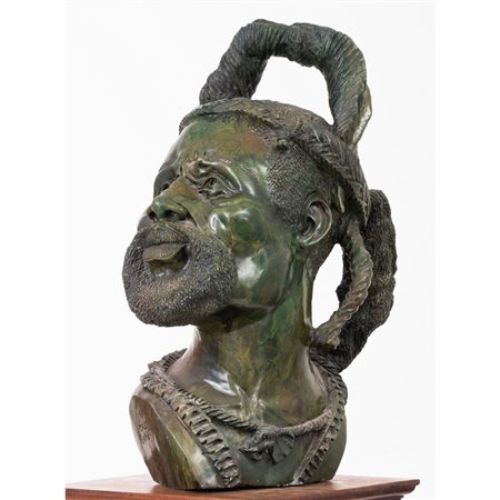 SCULTORE DEL XX SECOLO, Scultura in marmo con colonna