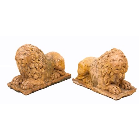 MANIFATTURA ITALIANA DEL XIX SECOLO, Coppia di sculture