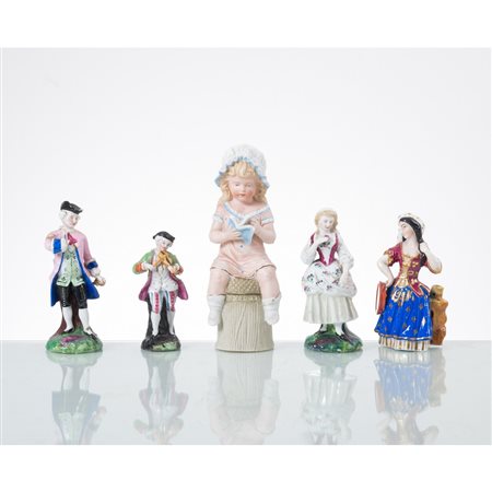 MANIFATTURA ITALIANA PRIMI DEL '900, Cinque piccole sculture