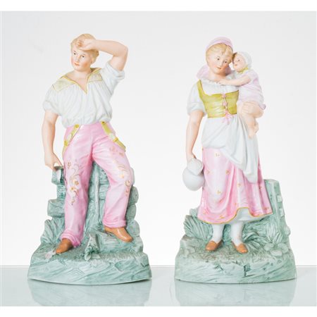 MANIFATTURA EUROPEA DELLA FINE DELL'800, Coppia di biscuit