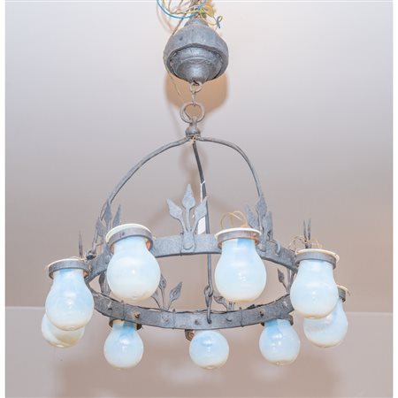 MANIFATTURA ITALIANA XIX SECOLO, Lampadario e due applique