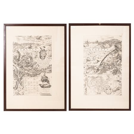 DUE INCISIONI entro cornice lignea dal titolo  AUGUSTA PERUSIA