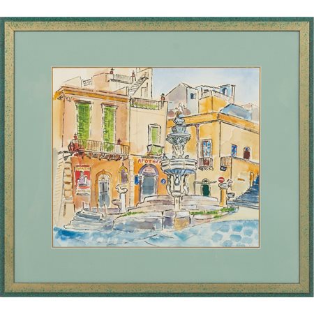 PITTORE DEL XX SECOLO, Acquarello su carta