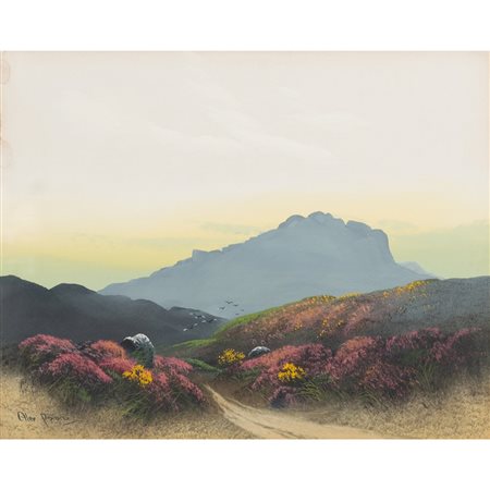 PITTORE DEL XX SECOLO, Paesaggio, Tecnica mista su carta