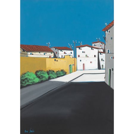 PITTORE DEL XX SECOLO, Vicolo di paese, Olio su tela