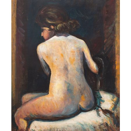 ANONIMO DEL XX SECOLO, Nudo di schiena, Olio su tela