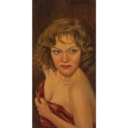 PITTORE DEL XX SECOLO, Figura femminile, Olio su tavoletta