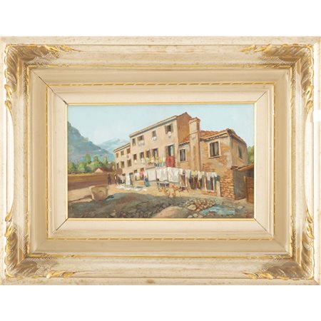 PITTORE DEL XX SECOLO, Olio su tela applicata su tavoletta