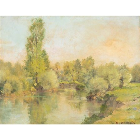 ALFONSO CORRADI, Paesaggio, Olio su tela