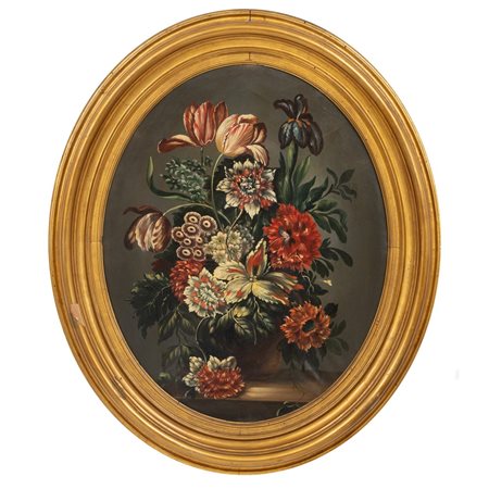 SCUOLA ITALIANA DEL XIX SECOLOm Olio su tela di forma ovale