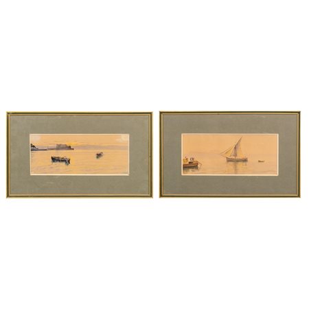 VINCENZO LORIA, Coppia di acquarelli