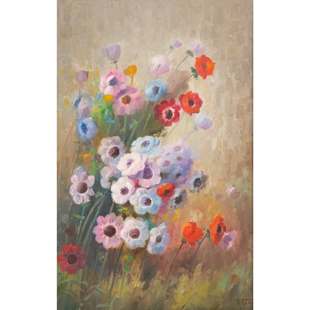 VINCENZO UDINE, Fiori, Olio su tela