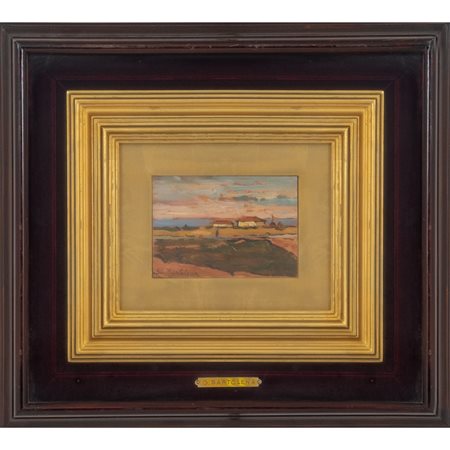 GIOVANNI BARTOLENA, Paesaggio, Olio su tavoletta