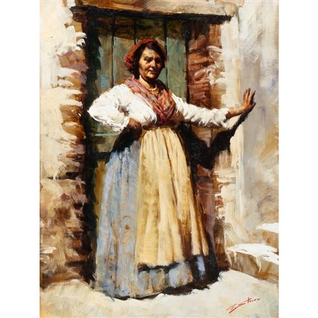 GIANNI STRINO, Popolana, Olio su tavola