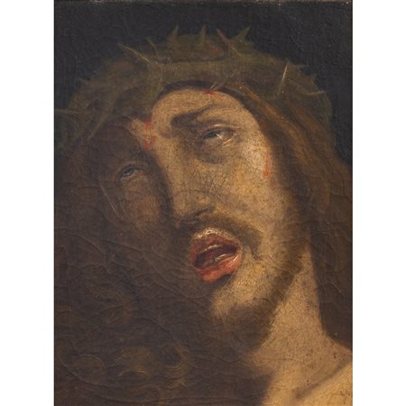 SCUOLA ITALIANA XVIII SECOLO, Volto di Cristo, Olio su tela