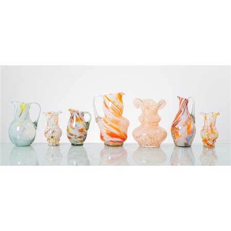 MANIFATTURA EUROPEA DEL XX SECOLO, Quattro brocche e tre vasi