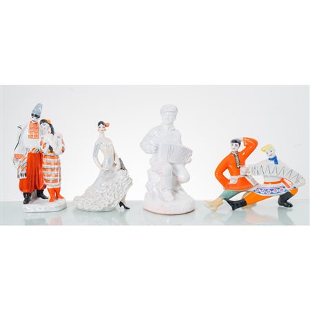 MANIFATTURA EUROPEA DEL XX SECOLO, Quattro piccole sculture