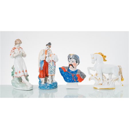 MANIFATTURA EUROPEA DEL XX SECOLO, Quattro piccole sculture