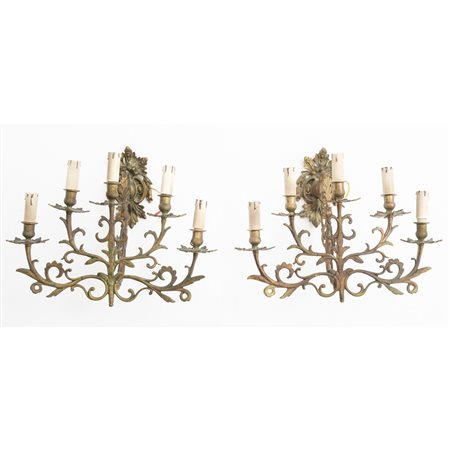 MANIFATTURA ITALIANA DEL XIX SECOLO, Coppia di applique