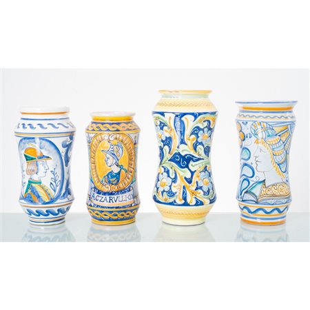 MANIFATTURA SICILIANA FINE DEL XX SECOLO, Quattro albarelli