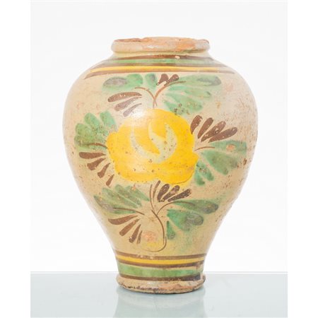 MANIFATTURA DI CALTAGIRONE DEL XIX SECOLO, Vaso contenitore