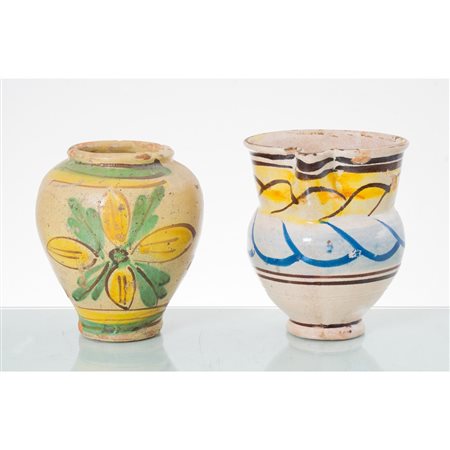 MANIFATTURA SICILIANA DEL XIX/XX SECOLO, Brocca e vaso