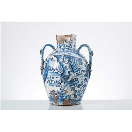 MANIFATTURA NAPOLETANA DEL XVIII SECOLO, Anfora in ceramica