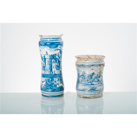 MAN. NAPOLETANA XVIII SECOLO, Albarello e piccolo cilindro