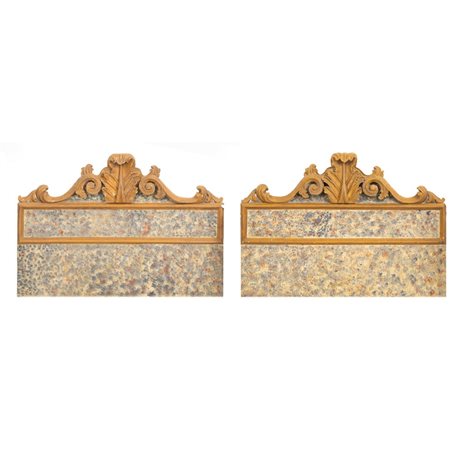 MANIFATTURA SICILIANA XVIII SECOLO, Coppia di fregi