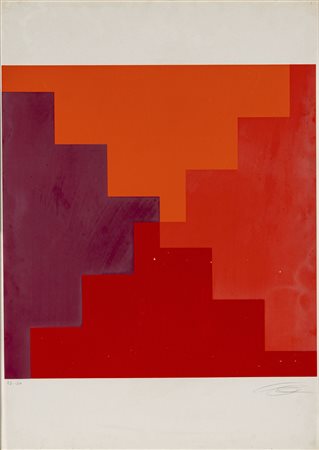 Vier gestufte Flächen in Rot