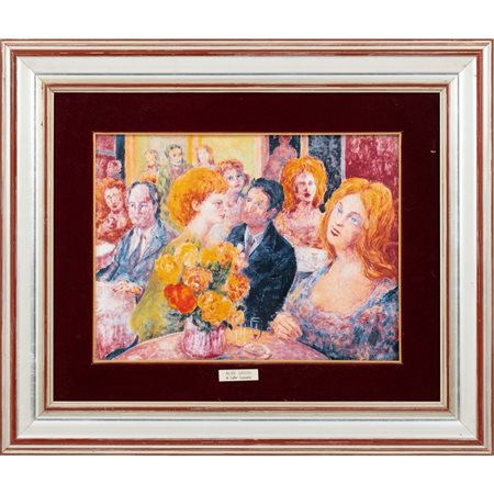 ALIGI SASSU, Formella in ceramica maiolicata