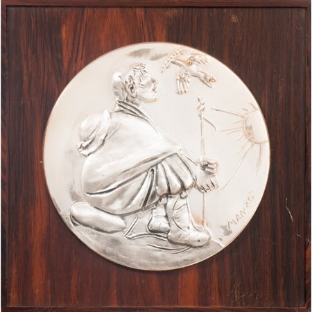 GIACOMO MANZÙ, Bassorilievo rivestito in argento 925