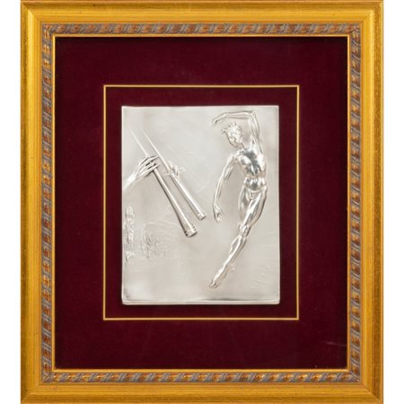 WOLFGANG ALEXANDER KOSSUTH, Bassorilievo in metallo argentato