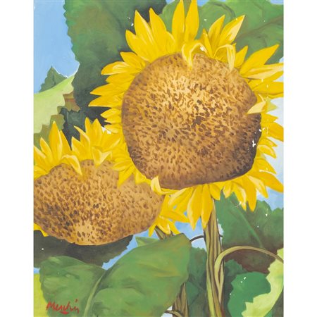 RENZO MESCHIS, Girasoli, Olio su tela