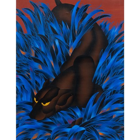 KINO MISTRAL, Pantera blue, Olio su tela