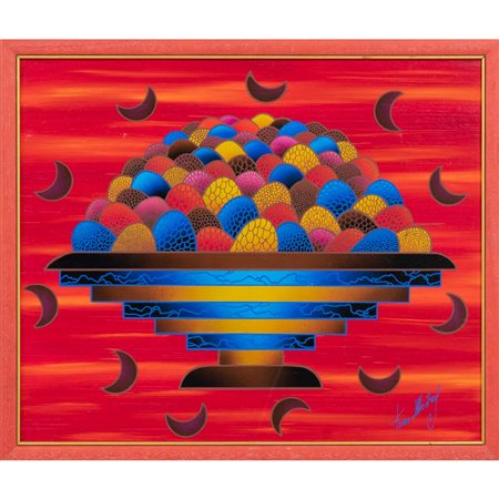 KINO MISTRAL, Le uova della vita, Olio su tela